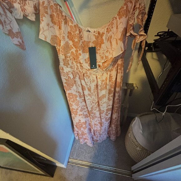 Lulus Love and Blooms Blush Floral Print Off-the-Shoulder Dress - Picture 8 of 8